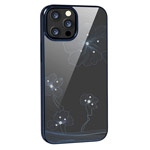 Чехол Devia Crystal Flora для Apple iPhone 13 pro max (синий, пластиковый)