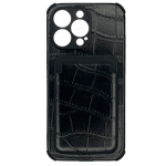 Чехол Yotrix SnapCase Holder для Apple iPhone 13 pro (Black Croco, экокожа)