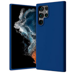 Чехол Yotrix LiquidSilicone для Samsung Galaxy S22 ultra (темно-синий, гелевый)