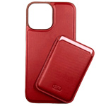 Чехол HDD Luxury Magnet Case для Apple iPhone 13 pro max (красный, кожаный)