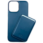 Чехол HDD Luxury Magnet Case для Apple iPhone 13 pro max (темно-синий, кожаный)