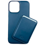 Чехол HDD Luxury Magnet Case для Apple iPhone 13 (темно-синий, кожаный)