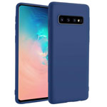 Чехол Yotrix LiquidSilicone для Samsung Galaxy S10 (синий, гелевый)