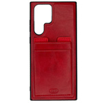 Чехол HDD Luxury Card Slot Case для Samsung Galaxy S22 ultra (красный, кожаный)
