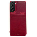 Чехол HDD Luxury Card Slot Case для Samsung Galaxy S22 (красный, кожаный)