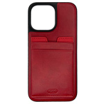 Чехол HDD Luxury Card Slot Case для Apple iPhone 14 pro max (красный, кожаный)