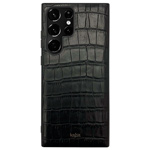 Чехол Kajsa Neo Croco Series для Samsung Galaxy S23 ultra (черный, кожаный)