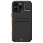 Чехол Raptic Slim Wallet Kickstand для Apple iPhone 16 pro max (черный, кожаный, MagSafe)
