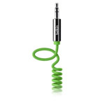 AUX-кабель Belkin Mixit Coiled 6' cable (зеленый, 1,8 м, разъемы 3.5 мм, пружина)