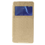 Чехол Mercury Goospery WOW Bumper View для Sony Xperia Z2 L50t (золотистый, кожаный)