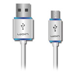 USB-кабель Ujoin V-Data Cable универсальный (microUSB, 1.2 м, белый/синий)