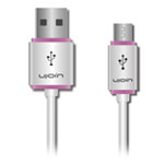USB-кабель Ujoin V-Data Cable универсальный (microUSB, 1.2 м, белый/розовый)