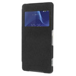 Чехол Mercury Goospery WOW Bumper View для Sony Xperia Z2 L50t (черный, кожаный)
