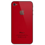Крышка задняя для Apple iPhone 4 (красная)