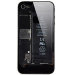 Крышка задняя для Apple iPhone 4 (черная, прозрачная)