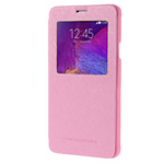 Чехол Mercury Goospery WOW Bumper View для Samsung Galaxy Note 4 N910 (розовый, кожаный)