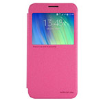Чехол Nillkin Sparkle Leather Case для Samsung Galaxy E7 SM-E700 (розовый, винилискожа)