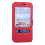 Чехол Yotrix FlipView case для Asus ZenFone 2 ZE500CL (красный, винилискожа)