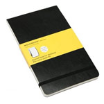 Записная книжка Moleskine Soft Reporter Notebook (210x130 мм, черная, клетка, 192 страницы)